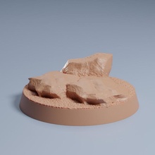 rochoso 25mm base tampo mesa miniatura 1inch 3d print model - Mito3D
