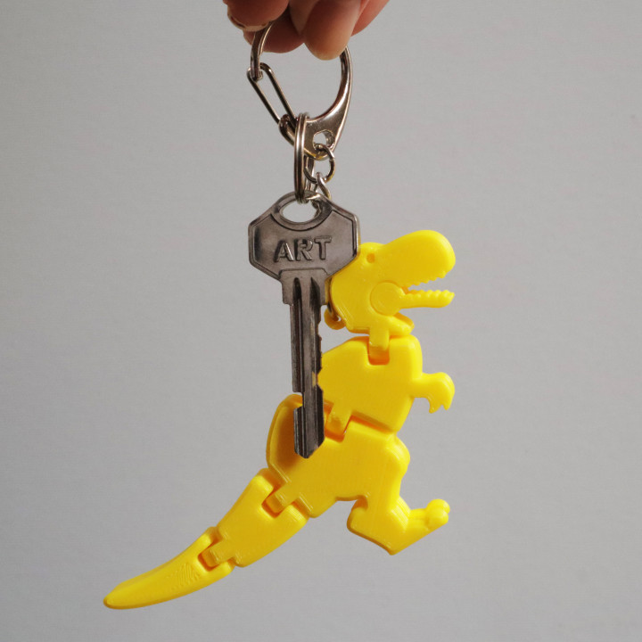 baby t-rex flexy keychain fashion & accessories cute dino dinosaur dragon flex keyring flexible trex taiwan flexi tyrannosaurus hardprint tyrannosaurusrex 3D print model - Mito3D