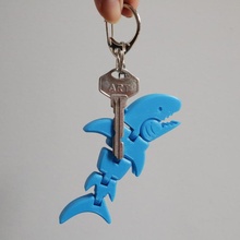 tiny shark flexy keychain fashion & accessories cute fish flex flexible taiwan flexi hardprint 3d print model - Mito3D