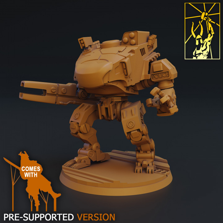 juiz mech tampo mesa veículo scifi cyberpunk forja titã cibernético 3D print model - Mito3D