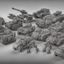 tank bundle tabletop 40k wargames warhammer mecha scifi 30k astra apc imperialguard lemanruss afv walkers 3d print model - Mito3D
