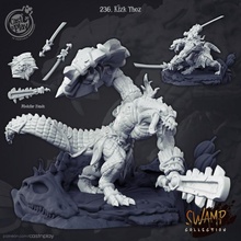 kizk thoz pre-suppored tabletop dragons dungeons epic lizard monster dnd gator lizardfolk supported pre aligator 3d print model - Mito3D