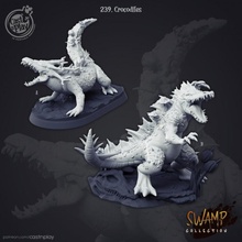 crocodiles pre-supported tabletop dragon epic monster witch crocodile monsters croc encounter swamp castnplay 3d print model - Mito3D