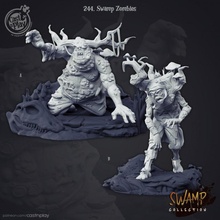 swamp zombies pre-supported tabletop undead zombie minions encounter tested fat mushrooms presupported supported zombiecide 3d print model - Mito3D