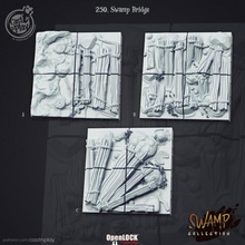 swamp bridge tiles pre-supported tabletop supports 1inch castnplay squares presupported 3d print model - Mito3D