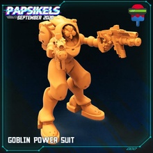goblin power suit tabletop mecha machinegun armsuit 3d print model - Mito3D