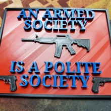 polite society guns signs firearms amendment 3d print model - Mito3D