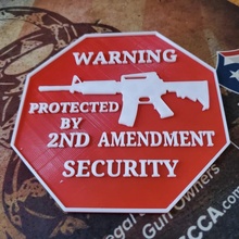 protégé 2nd amendement Sécurité armes feu panneaux 3d print model - Mito3D
