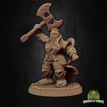 rilonna ironmind - presupported tabletop axe barbarian female rpg soldier warrior weapon miniature rage dwarf double minis bearded 28mm dnd 32mm berserk 5e miniaturesofmadness holdmydwarf 3d print model - Mito3D