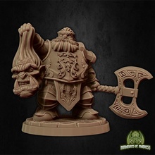 vognar cuthroats - presupported tabletop axe barbarian fantasy head mini orc rpg soldier support warrior assassin dwarf slayer killer 28mm dnd 32mm 5e miniaturesofmadness supported pre holdmydwarf 3d print model - Mito3D