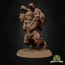 hegnar impetuous - presupported tabletop axe barbarian fantasy fighter mini miniatures soldier warrior weapon male rage dwarf dungeon jump 28mm dnd 32mm axes miniaturesofmadness holdmydwarf 3d print model - Mito3D