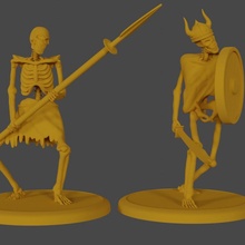 esqueletos mesa hueso huesos proteger esqueleto lanza escalofriante espada muertos vivientes cuernos ghostober 3d print model - Mito3D