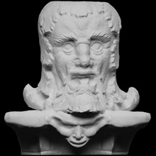mask scan 3d printable man sculpture vegetable renaissance motif florence 3d-printing anthropomorphic pilaster openglam photogrmmetry bardini stefano 3d print model - Mito3D