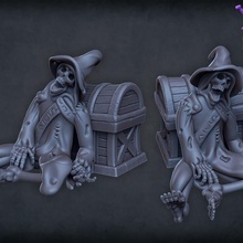 büyücü iskelet masaüstü eşya destek hazine manzara dnd 5e dnd5e kalıntılar 3d print model - Mito3D
