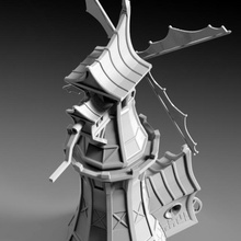 fantasy Windmühle fan Kunst 3d print model - Mito3D