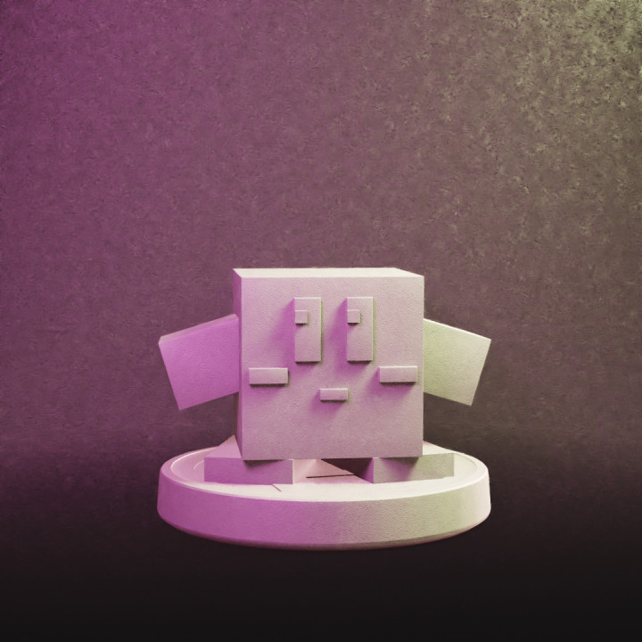 blok Kirby Amiibo nintendo Minecraft fan art smash bros 3D print model - Mito3D