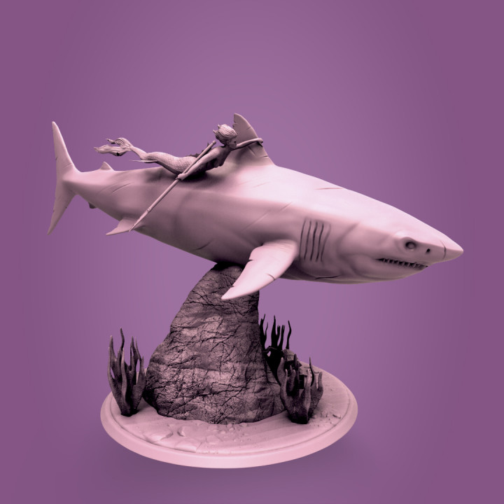 requin blanc merfolk boutique dnd 3D print model - Mito3D
