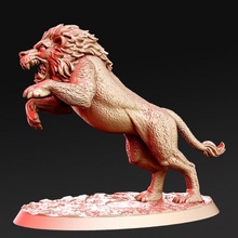 raios leão gladiador 32mm dnd tampo mesa animal arena rex rnestudio 3d print model - Mito3D