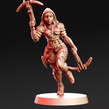 vanel femelle démon chasseur 32mm dnd table armure diablo combattant femme arbalète sauter rnestudio cloaque 3d print model - Mito3D
