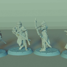 elfo arqueros conjunto 4 miniaturas Calabozos Dragones gratis apoya mesa arquero elfos dnd soportado 3d print model - Mito3D