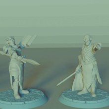 elven leaders set 2 miniatures dungeons&dragons free supports tabletop dragons dungeons elf elves dnd warriors supported 3d print model - Mito3D
