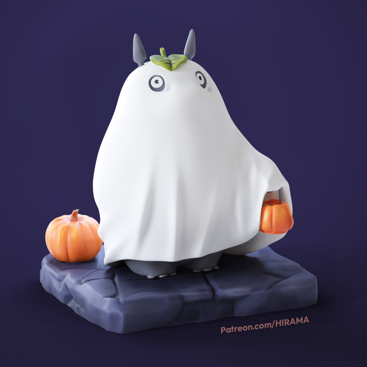 halloween neighbor totoro cute ghost spooky diorama 3D print model - Mito3D