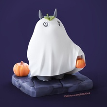 Halloween vicino casa totoro carina fantasma spaventoso diorama 3d print model - Mito3D
