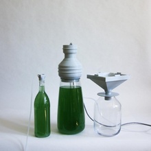 spirulina cultivation lid - chimney farm lamp vase product plants grow eat harvest algae sustainable 3d print model - Mito3D