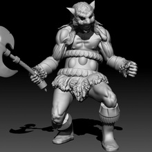 blackwolf tabletop fantasy fighter human rpg male 3d print model - Mito3D