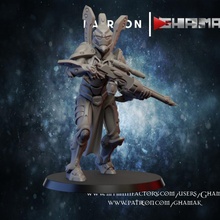 amish space elf pose 5 supported ready tabletop 40k fantasy game sci-fi war warhammer miniature hammer wargame eldar 40000 eldary 3d print model - Mito3D