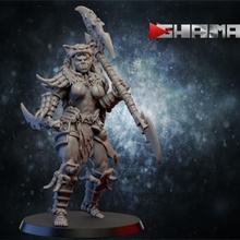 orc female 2 supports ready tabletop dragons dungeons fantasy game rpg war warhammer hammer dnd pathfinder tribe 3d print model - Mito3D