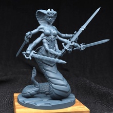 naga queen tabletop creature hero rpg character painting miniature wargame dnd 3d print model - Mito3D