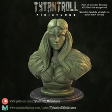 céltico dama busto presupuesto Tienda fantasía hembra mujer pintura miniatura apoya dnd 3d print model - Mito3D