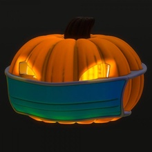 covid zucca viso maschera negozio Halloween 3d print model - Mito3D