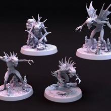 nothic grunt collection 4 variations tabletop dark fantasy gaming horror rpg creepy cave d&d dnd homebrew 5e dweller 3d print model - Mito3D
