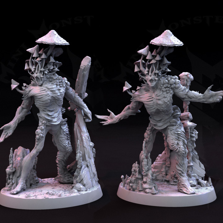 myconid brutes 2 poses tabletop dark fantasy gaming horror monster rpg mushroom fungus cave d&d dnd dweller 3D print model - Mito3D