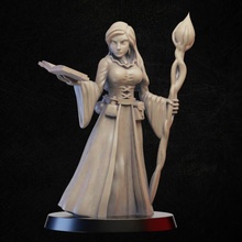 sorcière table livre femelle joueur femme personnage miniature Personnel mage enchanteresse 3d print model - Mito3D