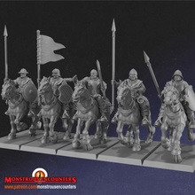 town guard cavalry tabletop city dungeons fantasy fighter knight modular soldier warhammer horse monstrous encounters 3d print model - Mito3D