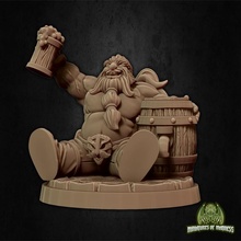 hobur party boy pré suportado tampo mesa Cerveja bebida jogos kickstarter mini festa suporte anão 28mm dnd bêbado 32mm taberna miniaturas loucura apoiado segure festeiro 3d print model - Mito3D