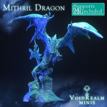 mithril dragon supported files included tabletop beast boss mini monster rpg miniature dnd winged wyvern pathfinder spelljammer ttrpg 5e 3d print model - Mito3D