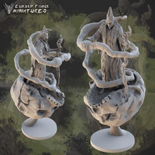 pre-supported cos spellcaster rpg miniature tabletop dragons dungeons skull witch mage d&d dnd baba sorceress curse strahd lysaga 3d print model - Mito3D