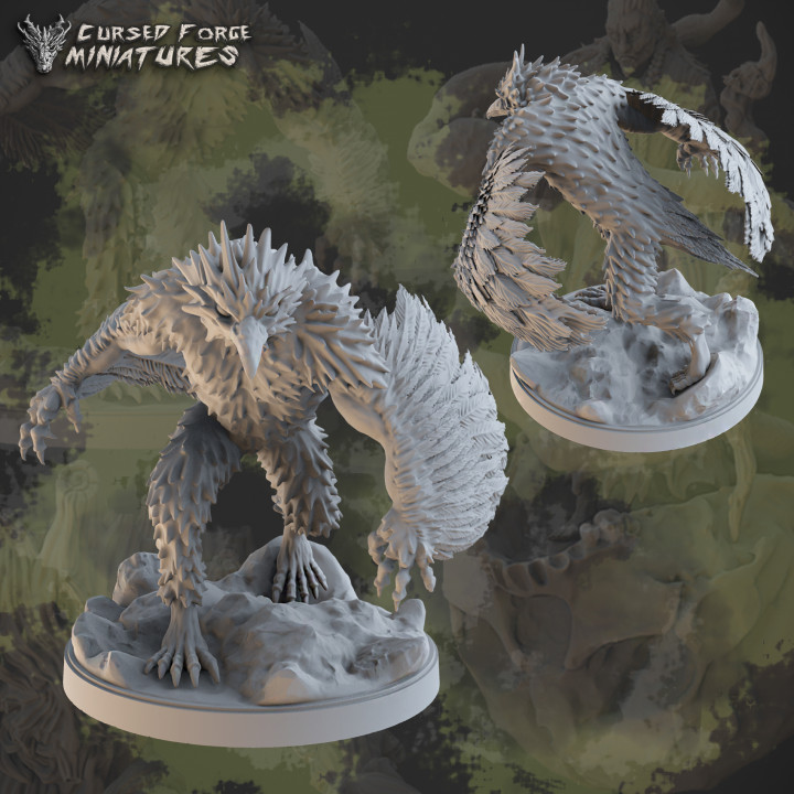 pre-supported wereraven rpg miniature tabletop beast dragons dungeons raven cos d&d dnd curse strahd 3D print model - Mito3D