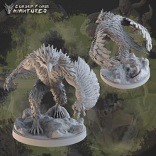 pre supported wereraven rpg miniatura mesa bestia dragones mazmorras cuervo d dnd maldición strahd 3d print model - Mito3D