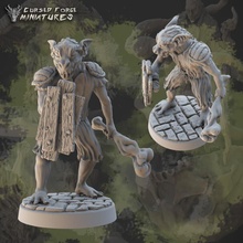 pre-supported mongrelfolk assaulter rpg miniature tabletop dragons dungeons goblin troll hobgoblin d&d dnd curse strahd 3d print model - Mito3D