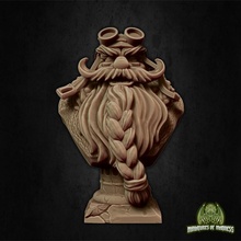aviator bust - presupported tabletop board fly game miniatures statue support hold resin dwarf 28mm dnd 32mm madness miniaturesofmadness supported pre holdmydwarf 3d print model - Mito3D