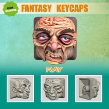 ray store creature fantasy monster zombie miniature keyboard keycap miniaturepaint 3d print model - Mito3D