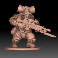 imperial dwarf guardsman 2 tabletop 40k warhammer miniature infantry wargame squat militarum imperium 3d print model - Mito3D