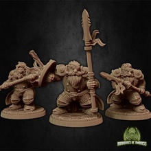 soldier set 2 - presupported tabletop fighter guard mini spear support warrior dwarf ranger 28mm dnd 32mm spearman miniaturesofmadness presupport supported pre holdmydwarf 3d print model - Mito3D