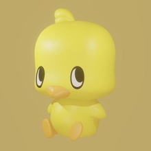 nissin yellow chick toys & games figure 3d print model - Mito3D