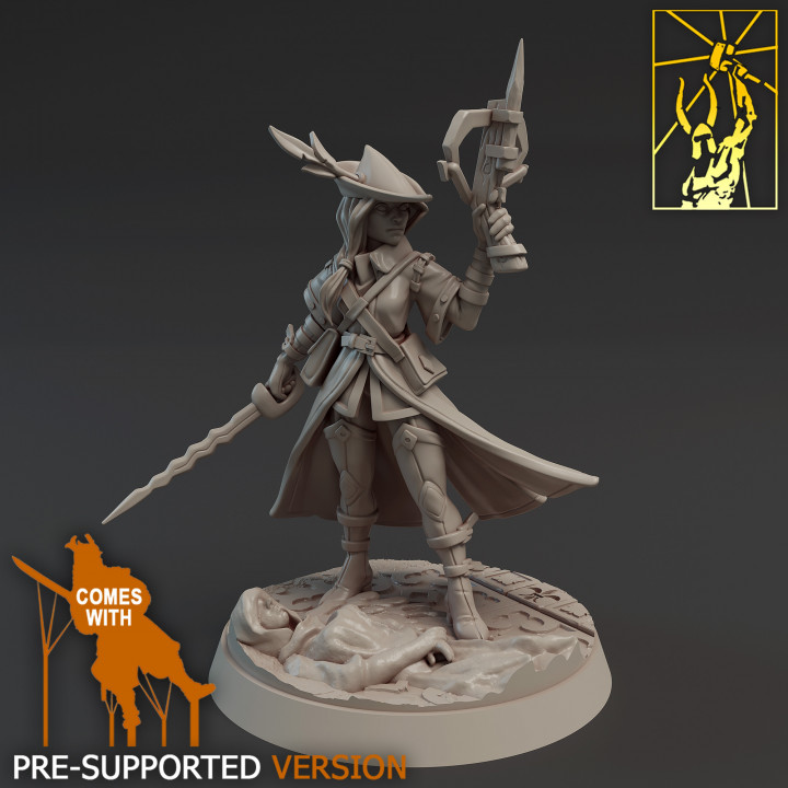 vampire hunters hilde robben tabletop fantasy miniatures rpg forge titan 3D print model - Mito3D